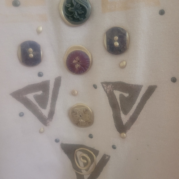 Cesucci Vintage Tan and Brown Geometric Short Sleeve Tee - Picture 5 of 10